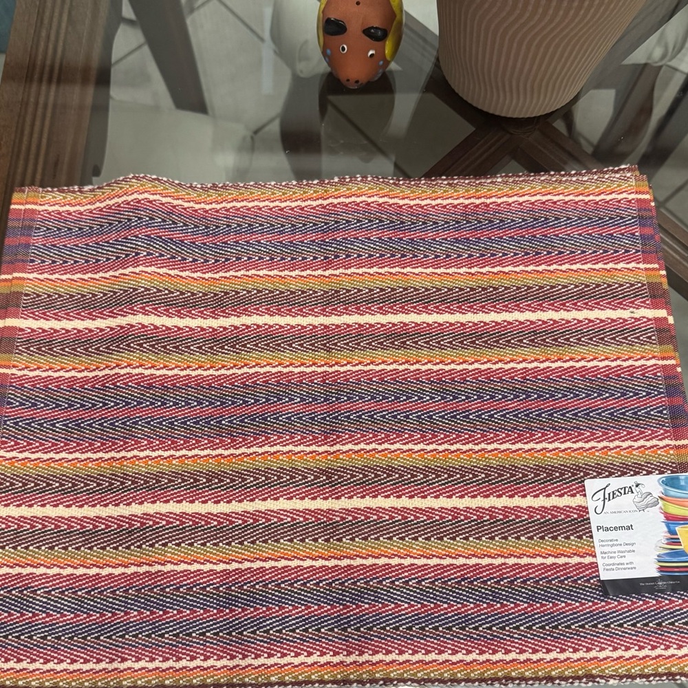 Fiesta Siesta Scarlet Striped Placemat (4) NWT